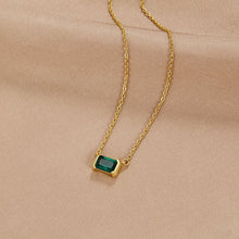 Loretta - Emerald stone necklace.