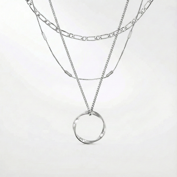 Three-row open collar necklace