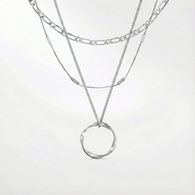 Three-row open collar necklace