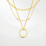 Three-row open collar necklace