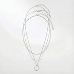 Three-row open collar necklace