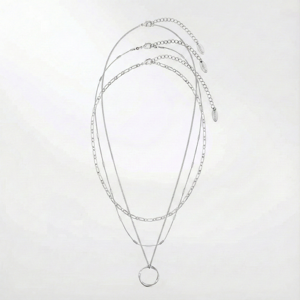 Three-row open collar necklace