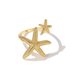Anillo de Estrella Ajustable en Plata y Oro