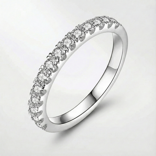 Anillo de boda con moissanita