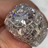 Anna-Lena – Anillo de diamante plateado con corte redondo.