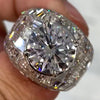 Anna-Lena – Anillo de diamante plateado con corte redondo.