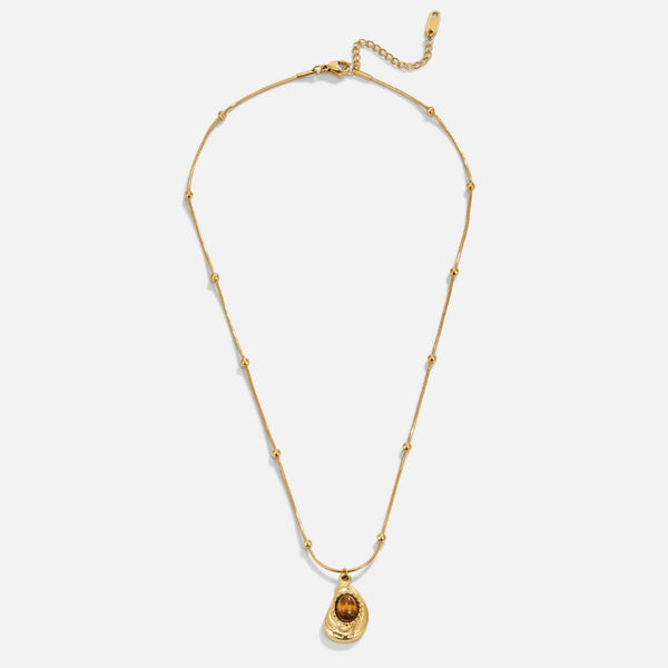Leonie – Cadena con colgante redondo dorado.
