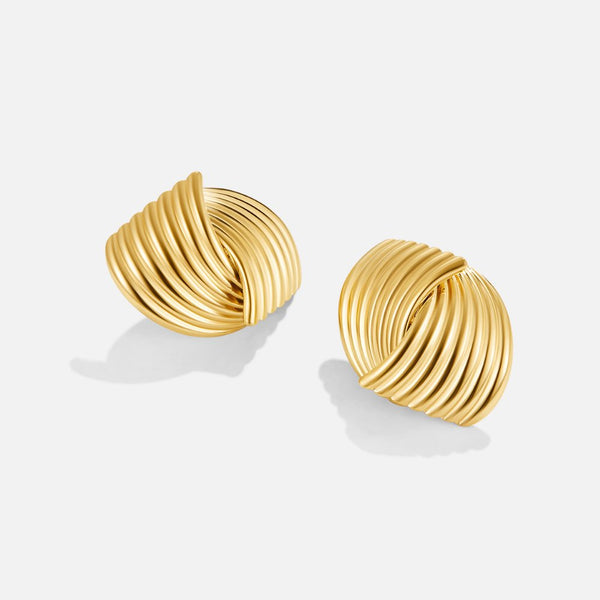Beatrix – Pendientes de oro con estructura de abanico