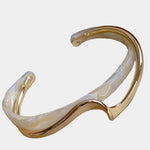 Ópalo Blanco Pulsera Elegante de Oro